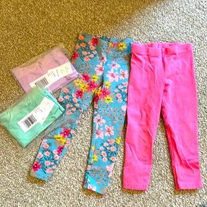 Carters 3T leggings - two brand new with tags - two lightly worn